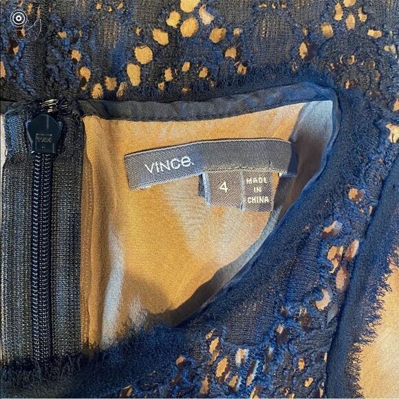 Vince navy blue lace midi dress size 4 - Picture 4 of 6